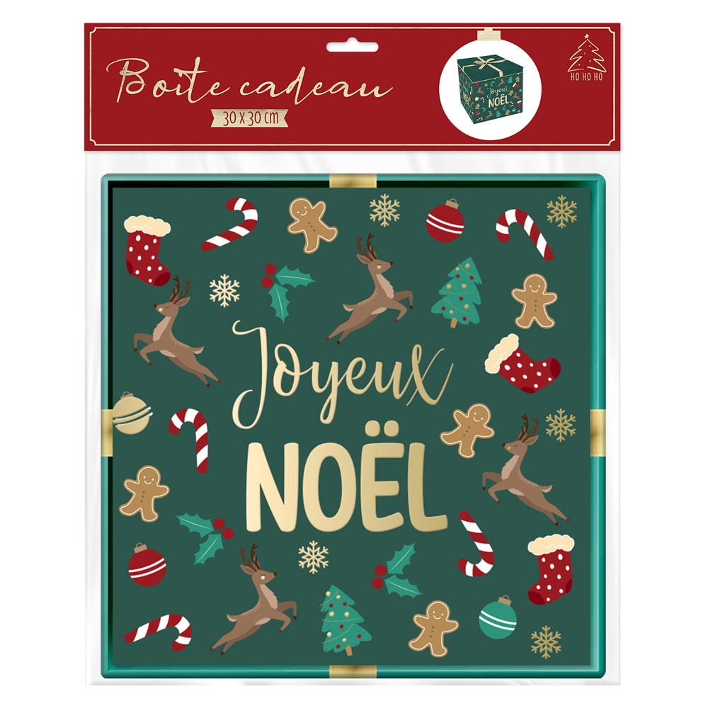 Boîte cadeau de Noël carrée — vue 3
