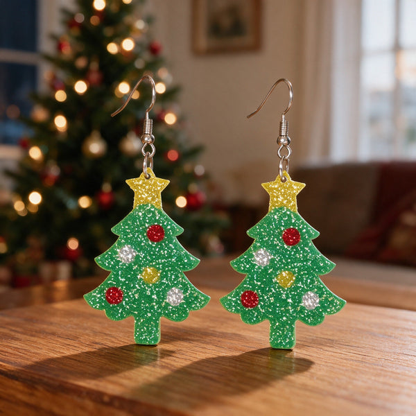 Boucles d'oreilles de Noël fantaisie, 2 modèles au choix