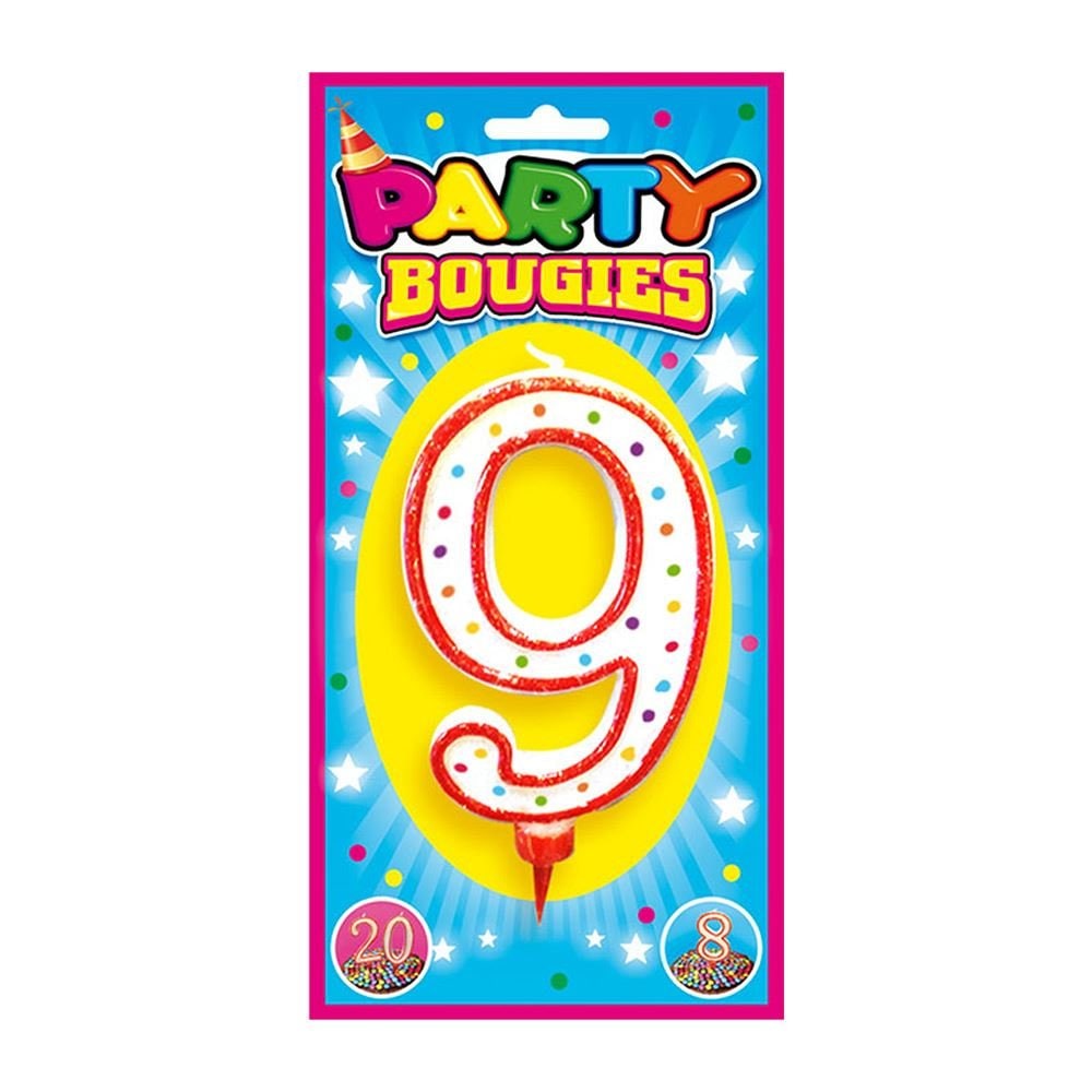 Bougie chiffre géante multicolore, 3 ou 9 — vue 2