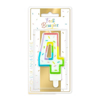 Bougie chiffre pastel à confettis, de 0 à 9 — vue 5