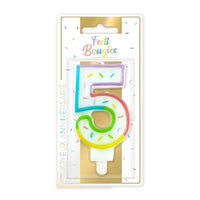 Bougie chiffre pastel à confettis, de 0 à 9 — vue 6