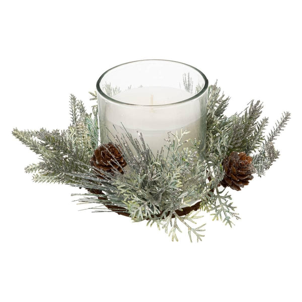 Bougie de table et feuillage, 210 g