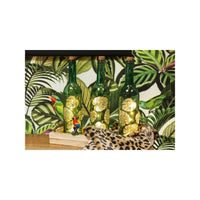 Bouteille en verre lumineuse 5 LED, feuilles dorées — vue 2