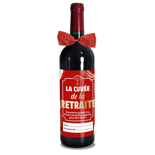 Bouteille de vin « Vive la retraite »