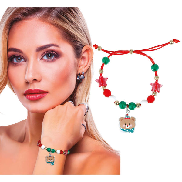Bracelet de Noël à breloque nounours