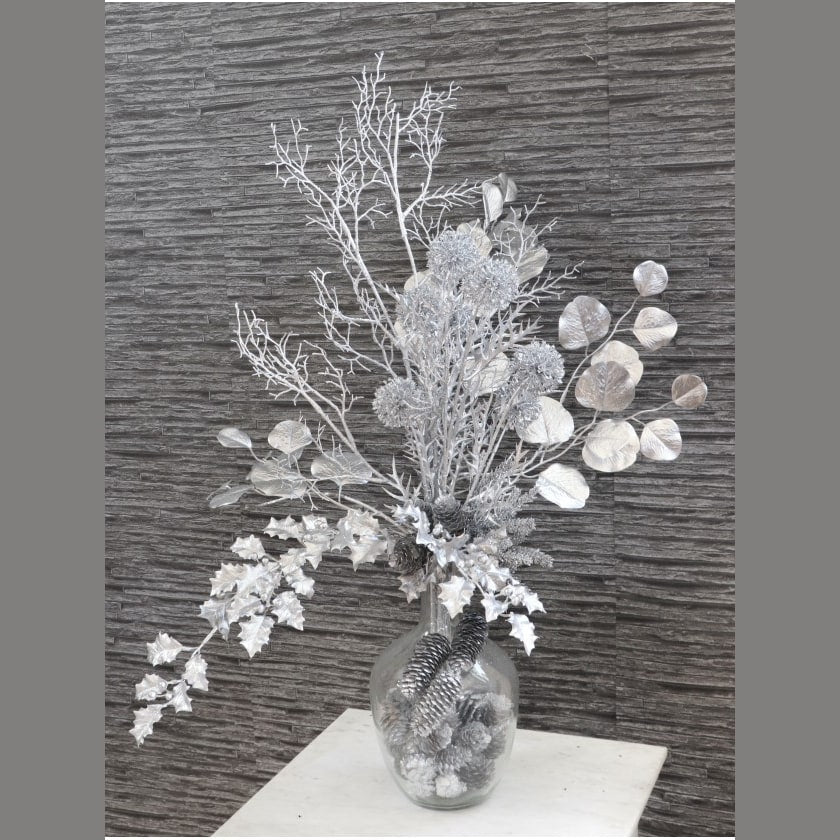 Branche décorative métallisée, 84 cm — Argent (vue 2)