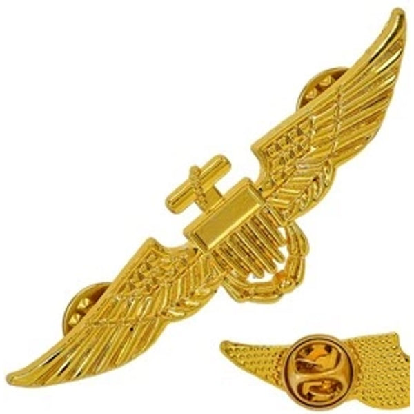 Broche d'aviateur dorée