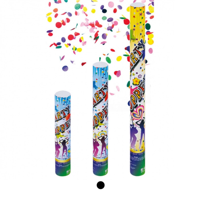 Canon à confettis multicolores, 40 ou 60 cm