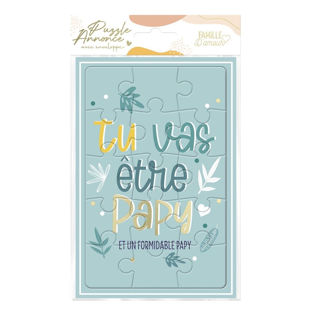 Carte puzzle « Tu vas être papy / mamie »