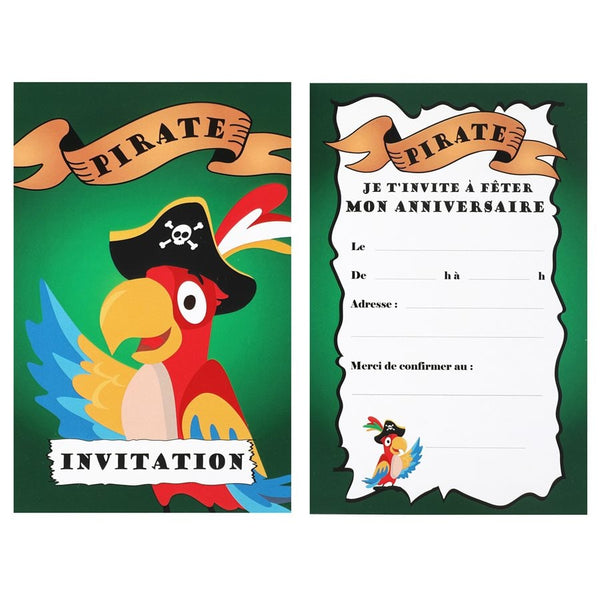 Cartes d'invitation pirate