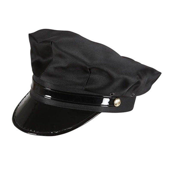 Casquette de chauffeur noire, visière laquée