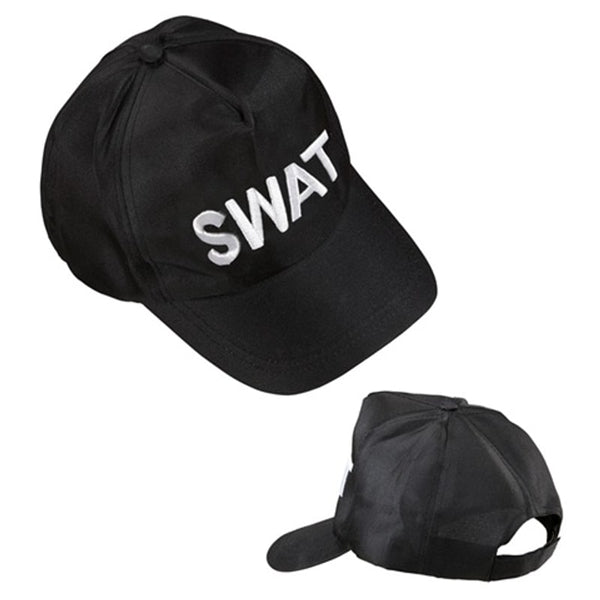 Casquette Police ou SWAT brodée, noire et réglable