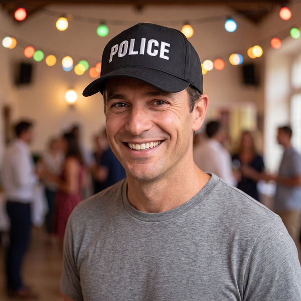 Casquette Police ou SWAT brodée, noire et réglable