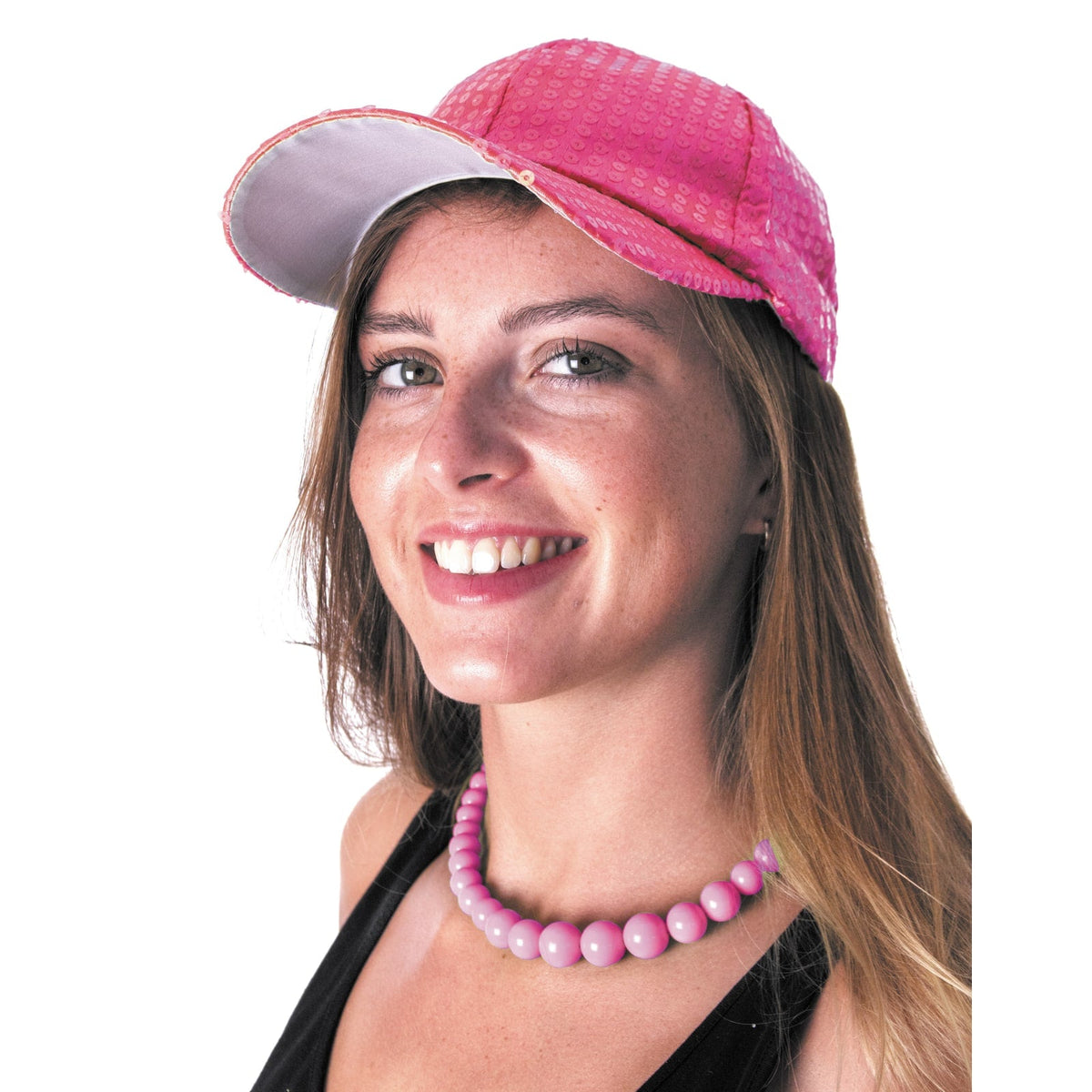 Casquette à sequins néon