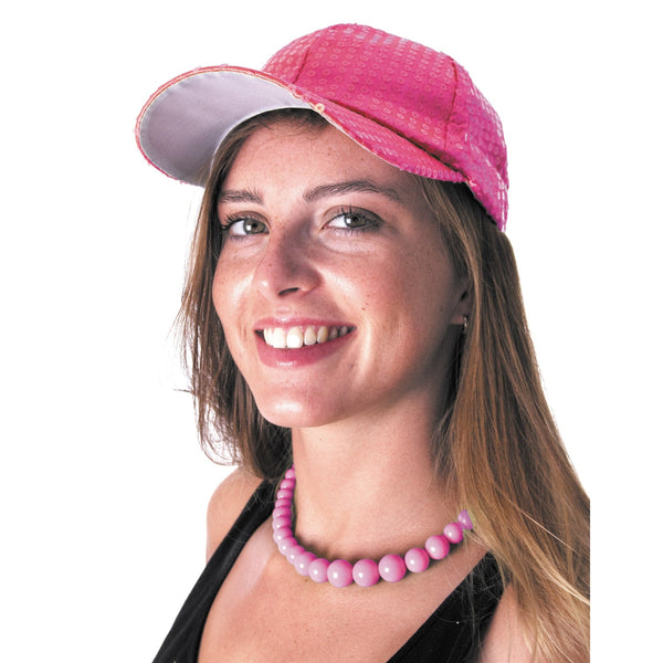 Casquette à sequins néon