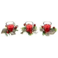 Centre de table 3 bougies et feuillage, 180 g — vue 2