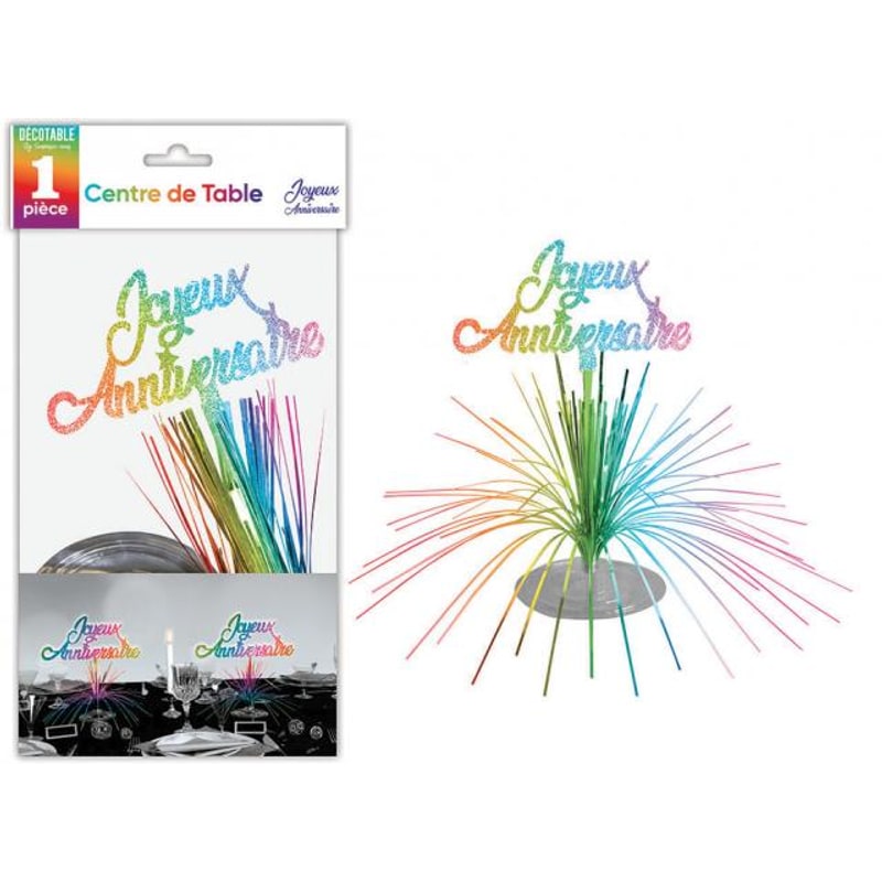 Centre de table « Joyeux anniversaire » palmier