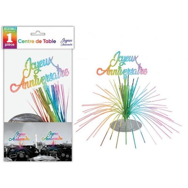 Centre de table « Joyeux anniversaire » palmier