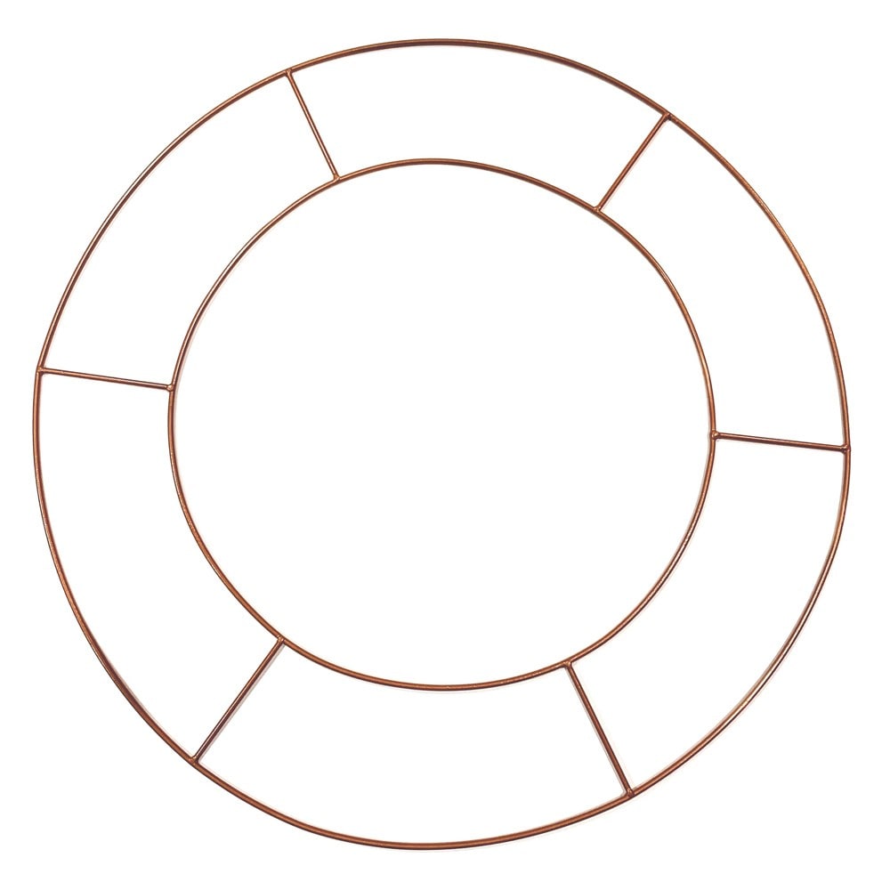 Cercle de couronne en métal cuivré, 60 cm