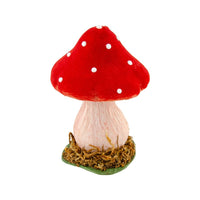 Champignon rouge à pois sur socle, 13 cm