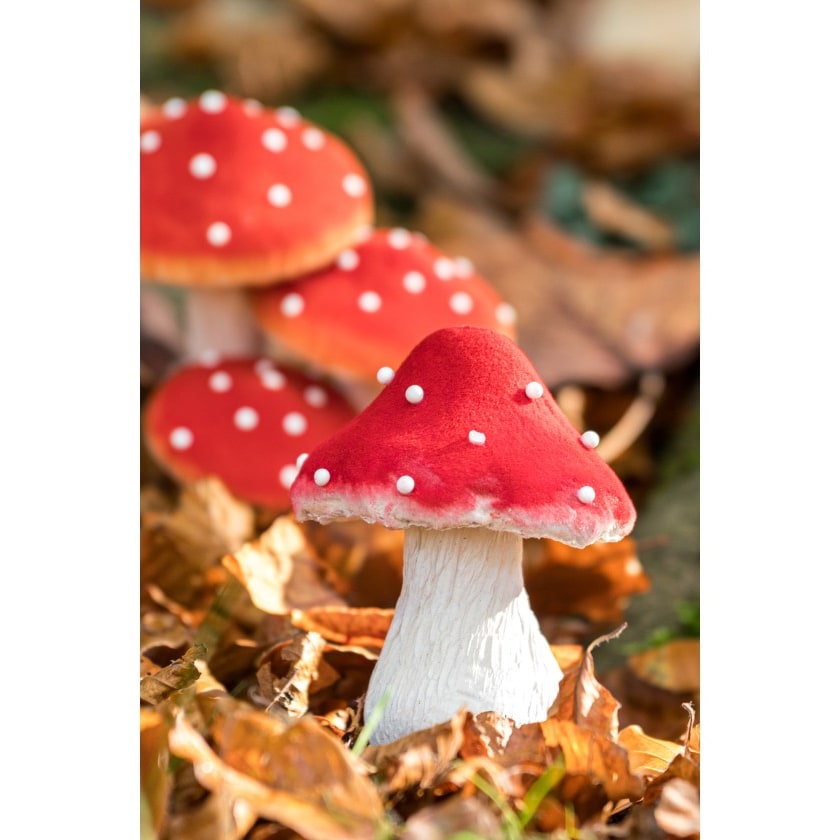 Champignon rouge à pois sur socle, 13 cm — vue 2