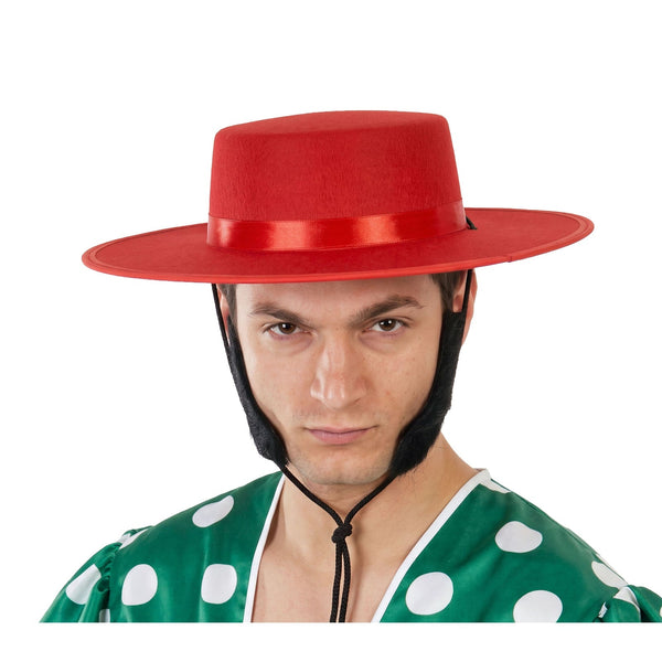 Chapeau andalou en feutre rouge