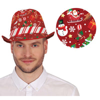 Chapeau borsalino de Noël imprimé