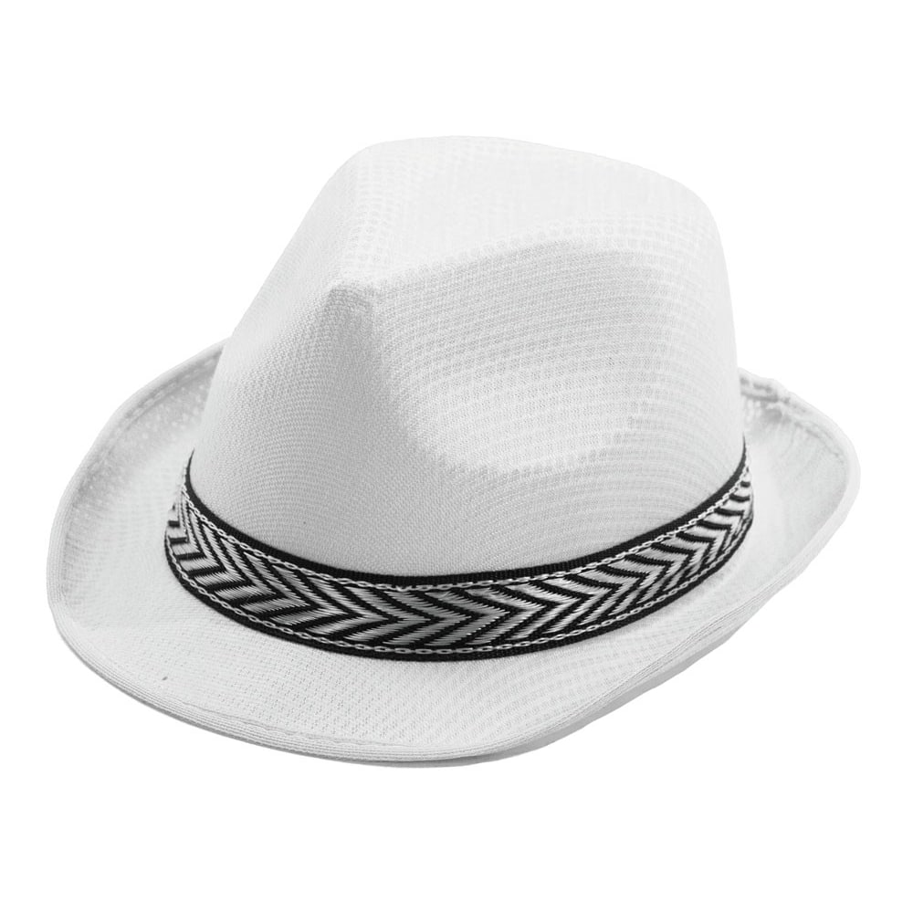 Chapeau borsalino en polyester, blanc ou noir