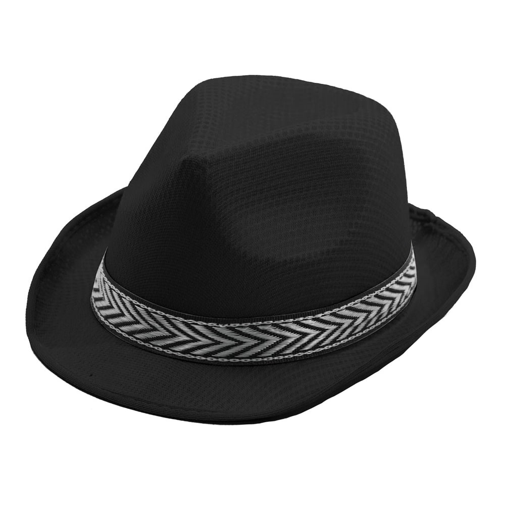 Chapeau borsalino en polyester, blanc ou noir — vue 2