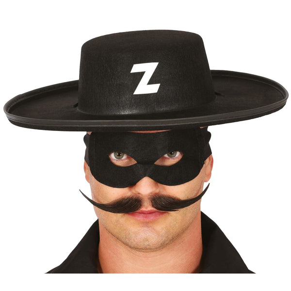 Chapeau de cavalier masqué noir avec attache