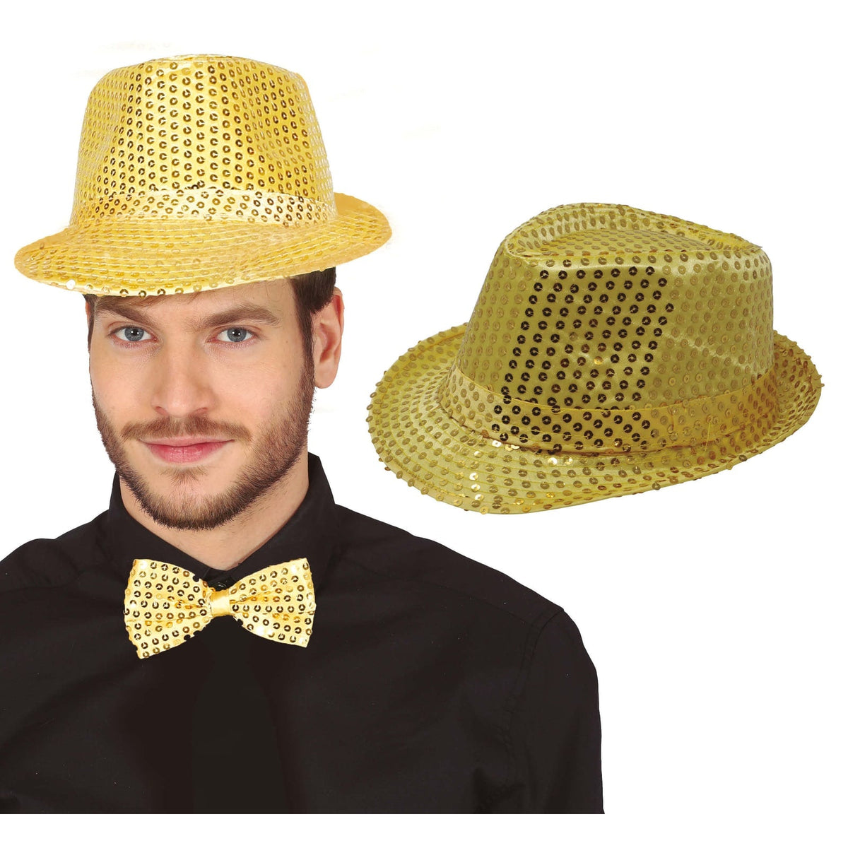 Chapeau de gangster à sequins