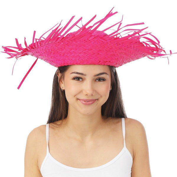 Chapeau hawaïen en paille tressée, taille unique