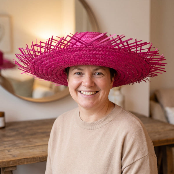 Chapeau hawaïen en paille tressée, taille unique