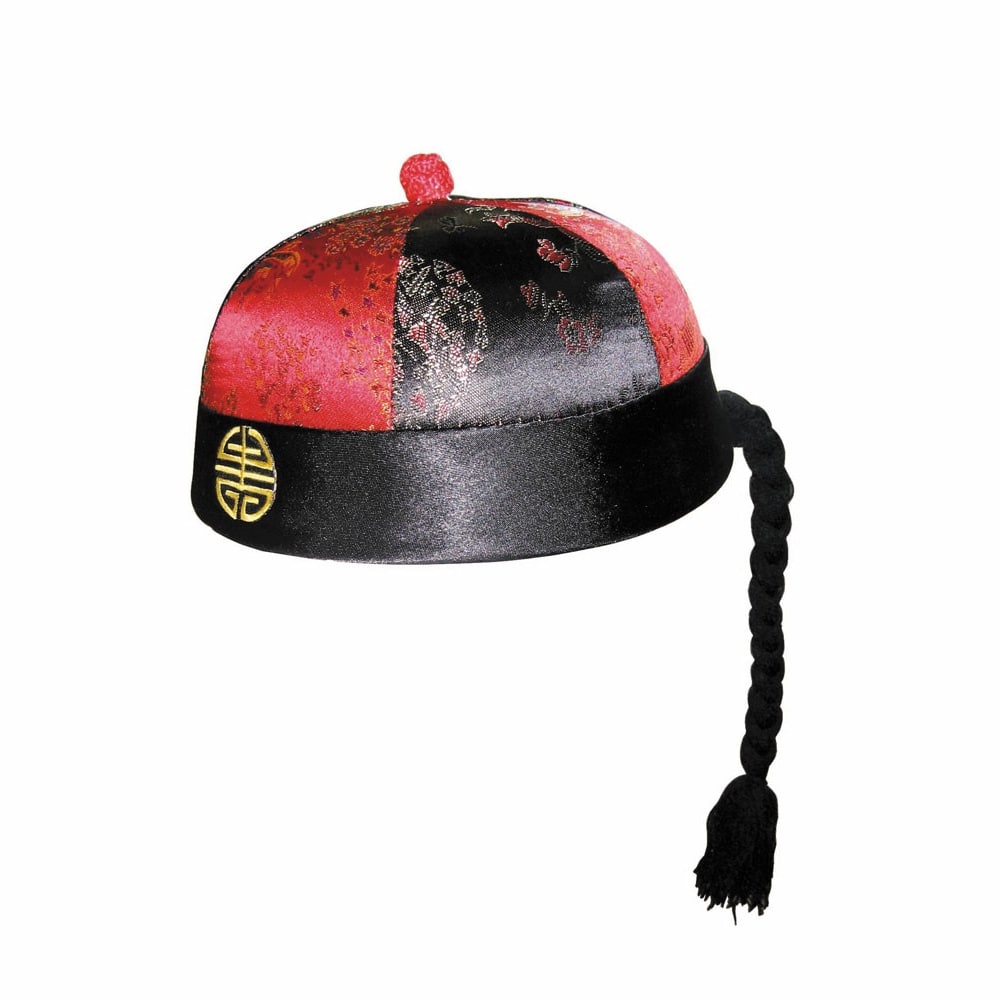 Chapeau de mandarin avec natte