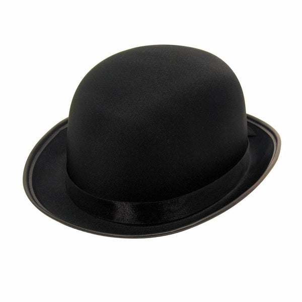 Chapeau melon en satin, finition brillante