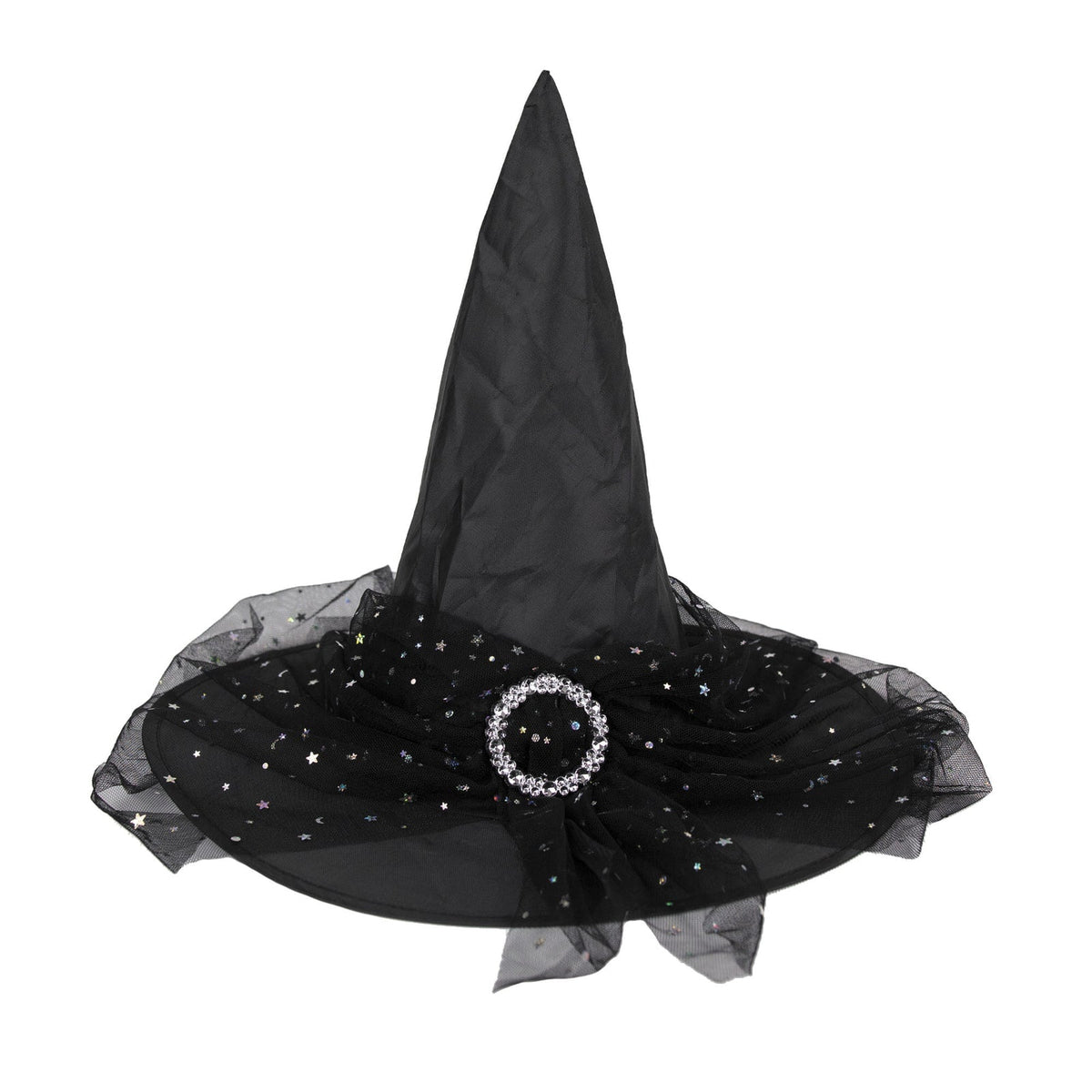 Chapeau de sorcière à voilette et broche
