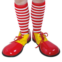 Chaussettes de clown rayées rouge et blanc