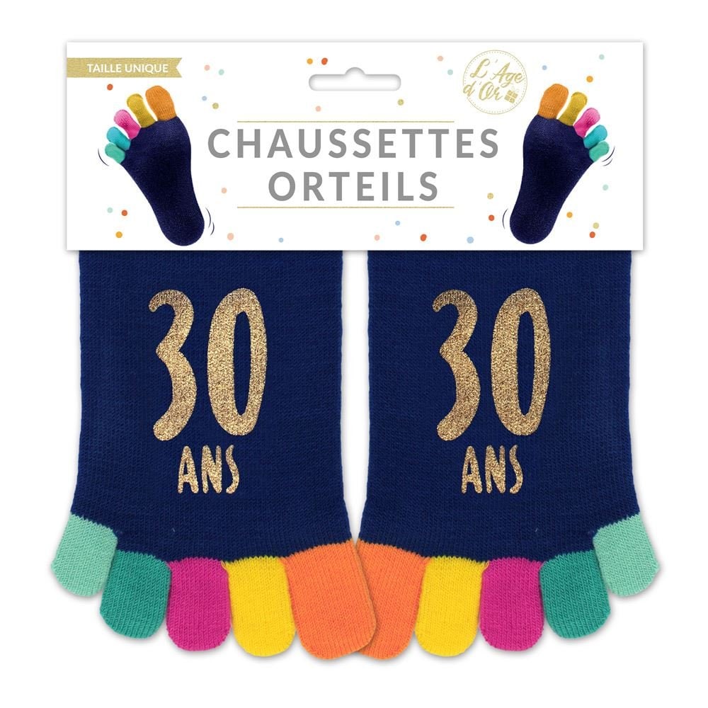 Chaussettes à orteils d'anniversaire, 18 à 60 ans et retraite — vue 3