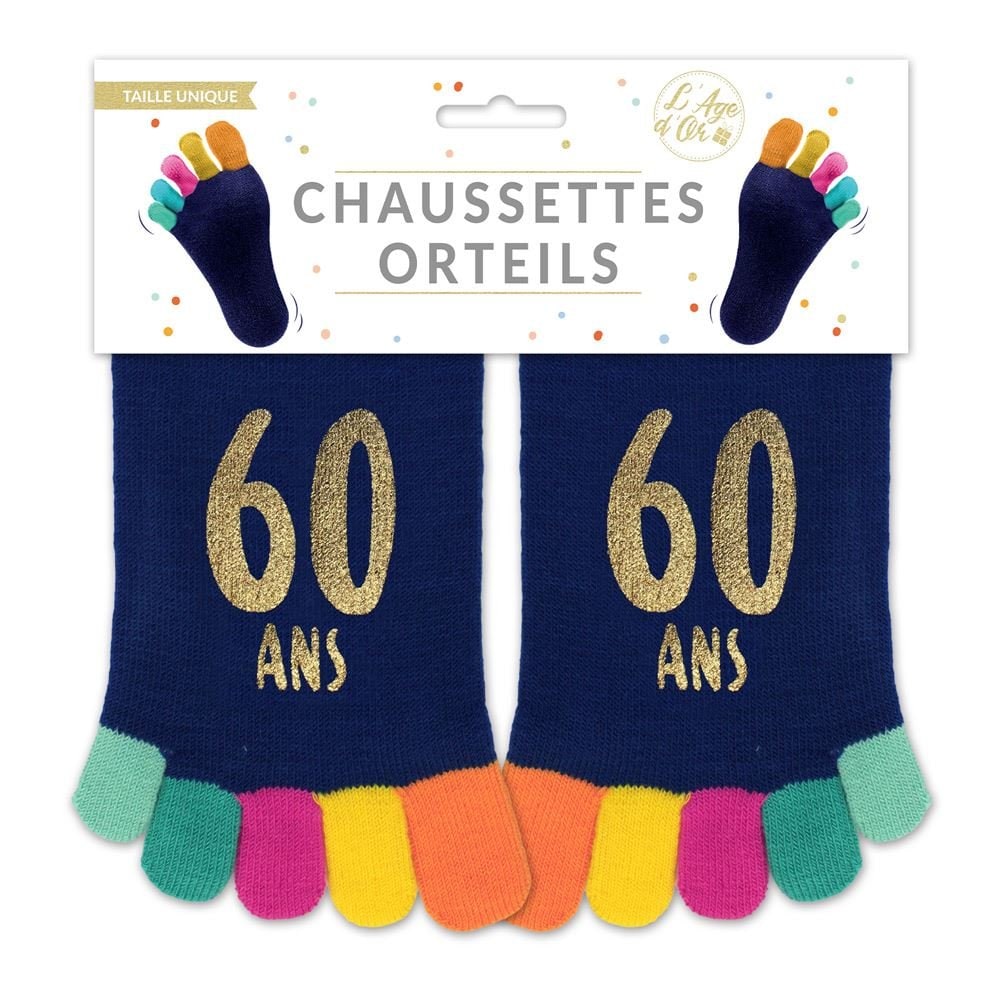Chaussettes à orteils d'anniversaire, 18 à 60 ans et retraite — vue 6