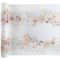 Chemin de table Tendresse, roses pêche, 3 m
