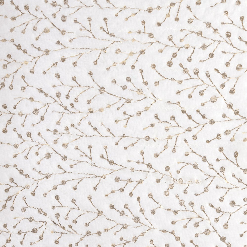 Chemin de table blanc à brindilles dorées, 3 m