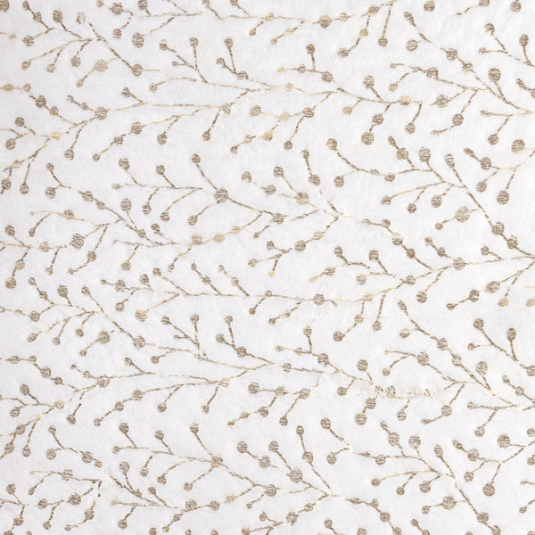 Chemin de table blanc à brindilles dorées, 3 m