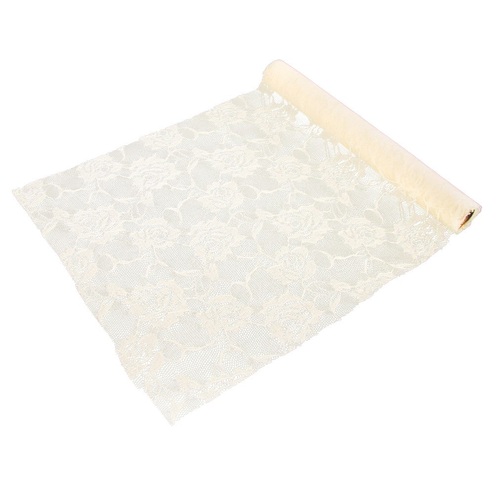 Chemin de table en dentelle ivoire, 30 cm x 5 m