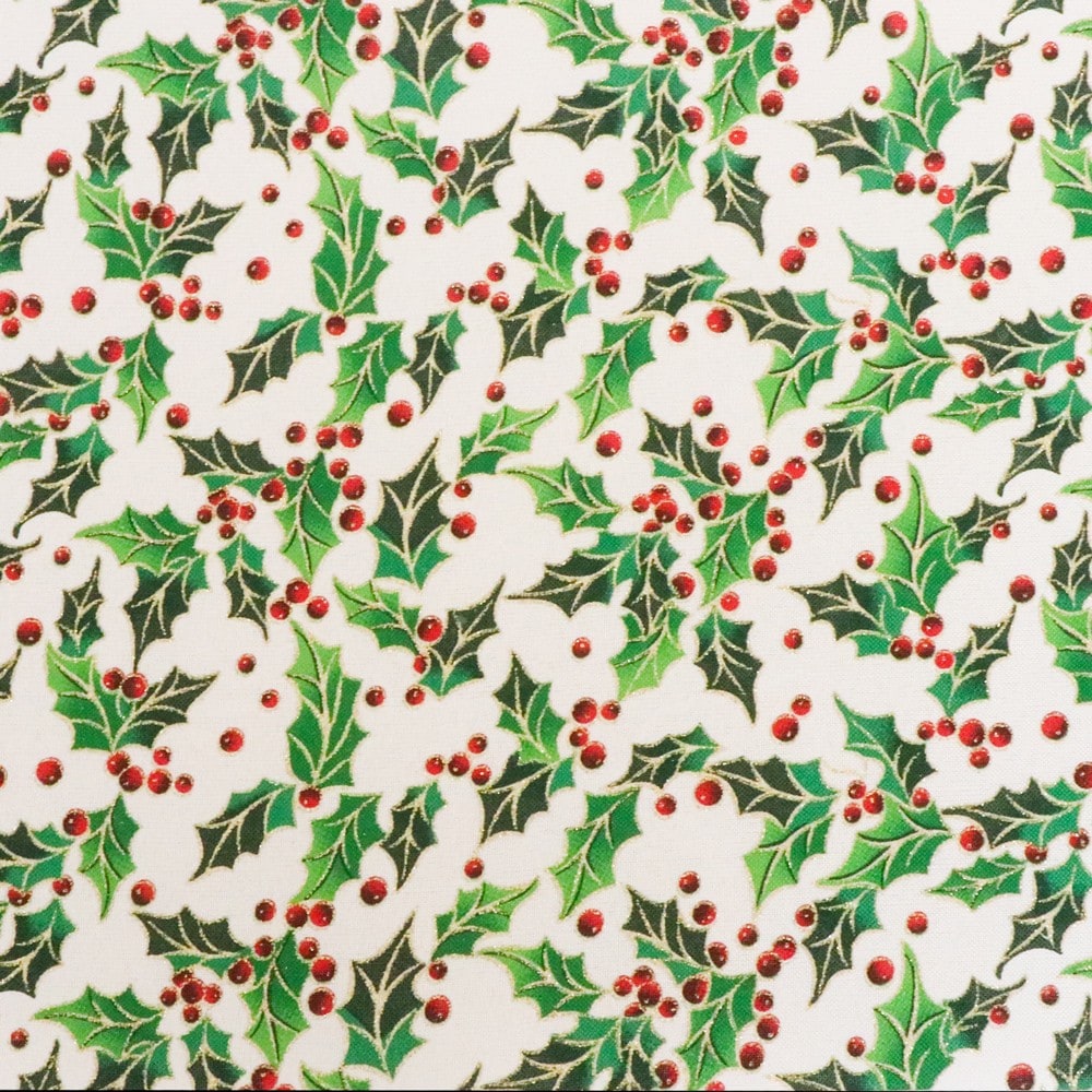 Chemin de table houx de Noël, 28 cm x 3 m