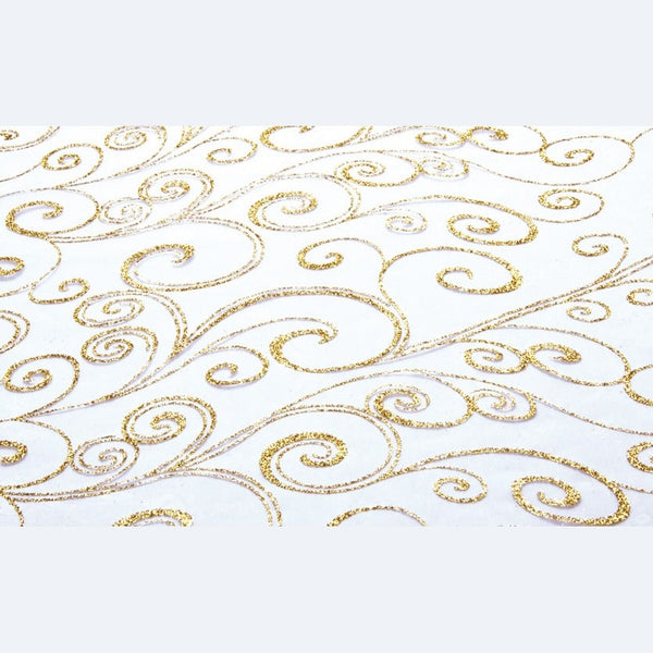Chemin de table organza à arabesques, 5 m