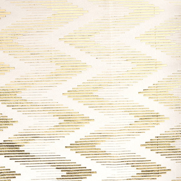 Chemin de table velours écru zigzag or, 28 cm x 3 m
