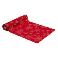 Chemin de table velours à flocons, 28 cm x 3 m