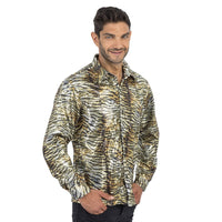 Chemise disco tigrée à sequins