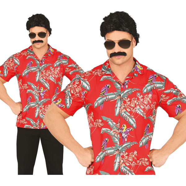 Chemise hawaïenne à perroquets, taille L