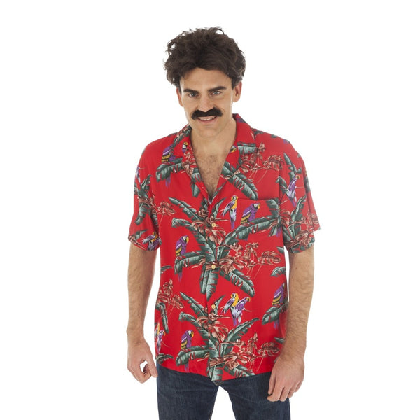 Chemise hawaïenne rouge, taille XL